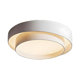 ZOWALA - Remote Circle White Iron Flush Mount Light Image - 9