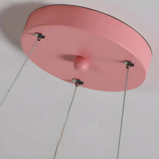 ZOWALA - Pink Crown LED Adjustable Height Kids Room Chandelier Image - 13