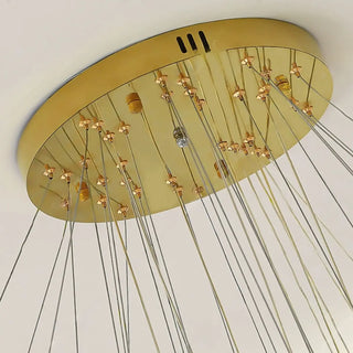 ZOWALA - Ring Ball Crystal Remote Control Tiered Foyer Chandelier Image - 18
