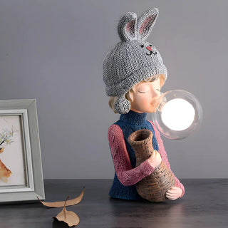 Creative Globe Glass Girl Figurine Resin Table Lamp Zawala Image - 15