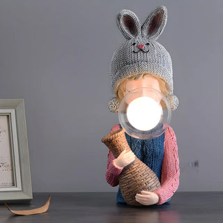 Creative Globe Glass Girl Figurine Resin Table Lamp Zawala Image - 6