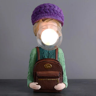 Creative Globe Glass Girl Figurine Resin Table Lamp Zawala Image - 8