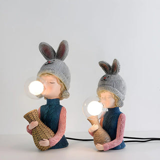 Creative Globe Glass Girl Figurine Resin Table Lamp Zawala Image - 9