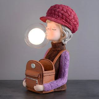 Creative Globe Glass Girl Figurine Resin Table Lamp Zawala Image - 5