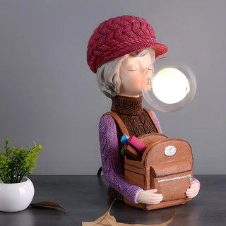 Creative Globe Glass Girl Figurine Resin Table Lamp Zawala Image - 10