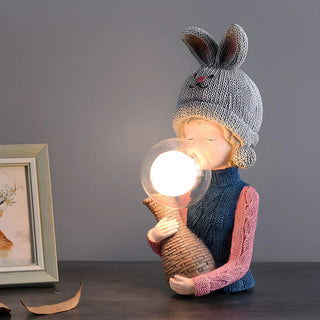 Creative Globe Glass Girl Figurine Resin Table Lamp Zawala Image - 14