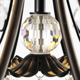ZOWALA - Retro Candelabra Crystal Living Room Black Large Chandelier Image - 10