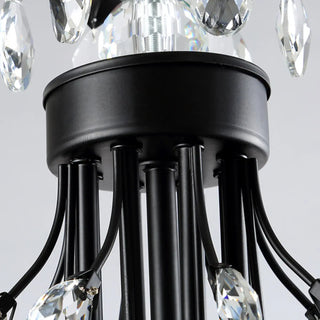 ZOWALA - Retro Candelabra Crystal Living Room Black Large Chandelier Image - 9