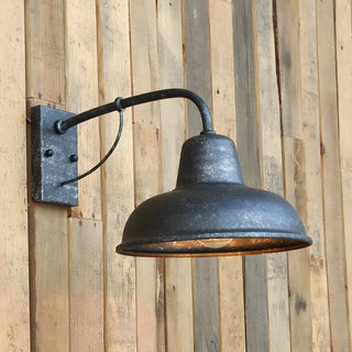 ZOWALA - Industrial Retro Black Dome Iron Exterior Wall Light Image - 2