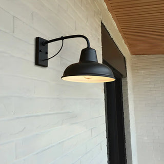 ZOWALA - Industrial Retro Black Dome Iron Exterior Wall Light Image - 4