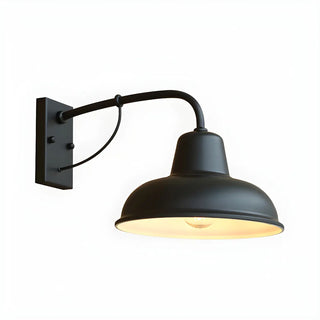 ZOWALA - Industrial Retro Black Dome Iron Exterior Wall Light Image - 5