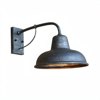 ZOWALA - Industrial Retro Black Dome Iron Exterior Wall Light Image - 6