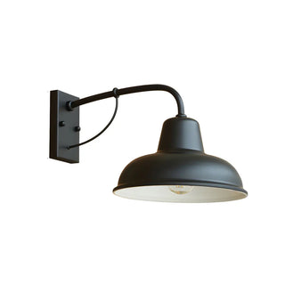 ZOWALA - Industrial Retro Black Dome Iron Exterior Wall Light Image - 7