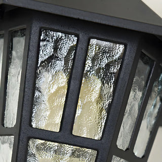 Retro Black Mini Geometric Glass Outdoor Wall Light Image - 4