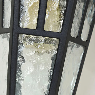 Retro Black Mini Geometric Glass Outdoor Wall Light Image - 7