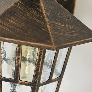 Retro Black Mini Geometric Glass Outdoor Wall Light Image - 8