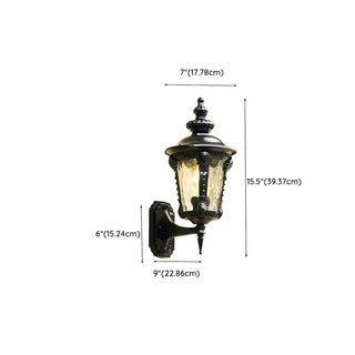 ZOWALA - Industrial Metal Outdoor Wall Lantern #size