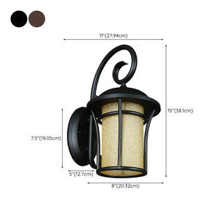 ZOWALA - Retro Black Metal Lantern Outdoor Wall Light #size