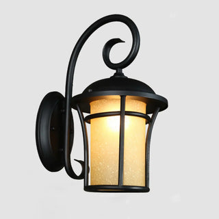 ZOWALA - Retro Black Metal Lantern Outdoor Wall Light Image - 8