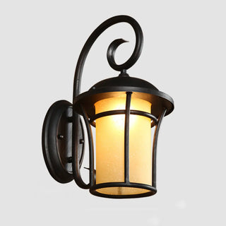 ZOWALA - Retro Black Metal Lantern Outdoor Wall Light Image - 9