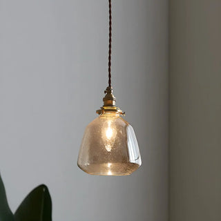 ZOWALA - Industrial Vintage Clear Amber Glass Pendant Light  Image - 1