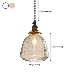 ZOWALA - Industrial Vintage Clear Amber Glass Pendant Light  #size
