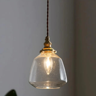 ZOWALA - Industrial Vintage Clear Amber Glass Pendant Light  Image - 2