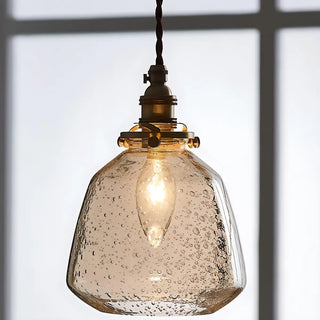 ZOWALA - Industrial Vintage Clear Amber Glass Pendant Light  Image - 4