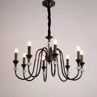 ZOWALA - Retro Arm Candle Black Crystal Dining Room Chandelier Image - 12