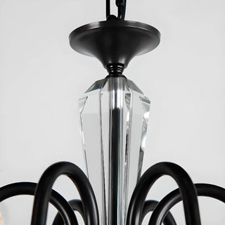 ZOWALA - Retro Arm Candle Black Crystal Dining Room Chandelier Image - 6