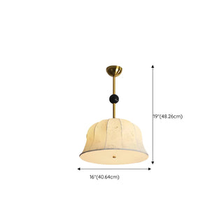 ZOWALA - Fabric Bedroom Flower Pattern Black Ball Drum Chandelier Image - 17