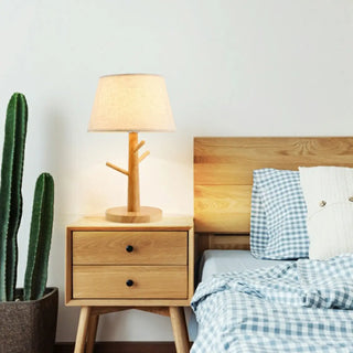 ZOWALA - Retro Branch-Shaped Wooden Base Bedside Table Lamp Image - 10