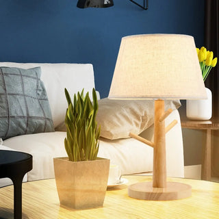ZOWALA - Retro Branch-Shaped Wooden Base Bedside Table Lamp Image - 11