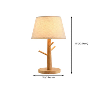 ZOWALA - Retro Branch-Shaped Wooden Base Bedside Table Lamp #size