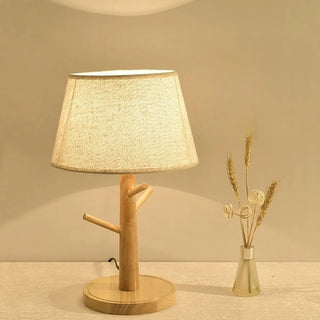 ZOWALA - Retro Branch-Shaped Wooden Base Bedside Table Lamp Image - 3