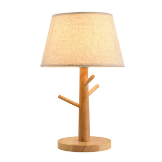 ZOWALA - Retro Branch-Shaped Wooden Base Bedside Table Lamp Image - 4