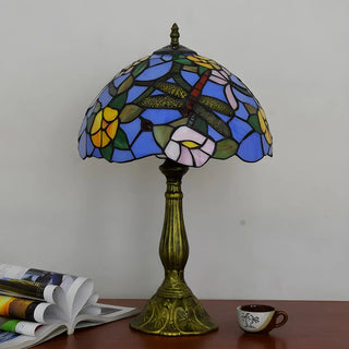 Classic Tiffany Dragonfly Stained Glass Table Lamp Zawala Image - 3