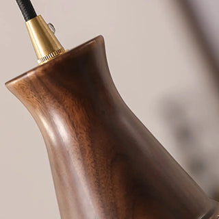 ZOWALA - Retro Wood Glass Cone Pendant Light Image - 10