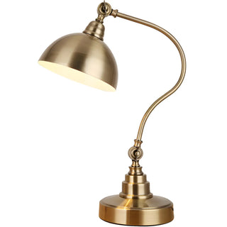 Retro Brass Arc Metal Table Lamp with Rocker Switch Zawala Image - 8