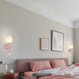 Romantic White Floral Curved Bedside Wall Sconce Image - 6