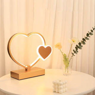 Romantic Heart Shape Modern Metal Bedroom Table Lamp Zawala Image - 1