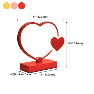 Romantic Heart Shape Modern Metal Bedroom Table Lamp Zawala #size