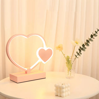 Romantic Heart Shape Modern Metal Bedroom Table Lamp Zawala Image - 2