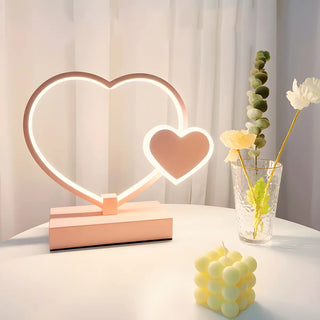 Romantic Heart Shape Modern Metal Bedroom Table Lamp Zawala Image - 4