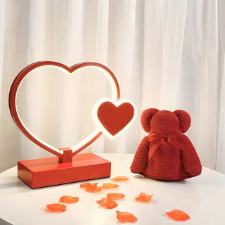 Romantic Heart Shape Modern Metal Bedroom Table Lamp Zawala Image - 6
