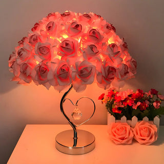 Elegant Romantic Rose Tree Heart Accent Table Lamp Zawala Image - 1