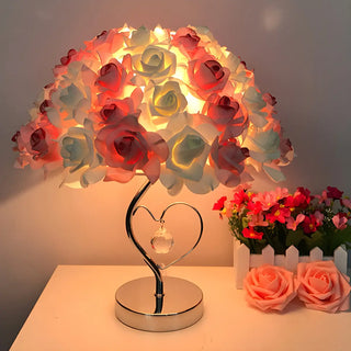 Elegant Romantic Rose Tree Heart Accent Table Lamp Zawala Image - 3