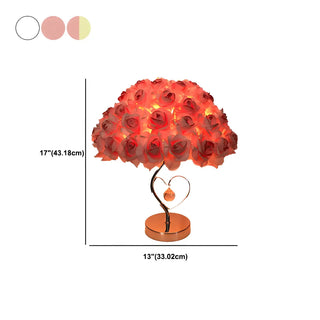 Elegant Romantic Rose Tree Heart Accent Table Lamp Zawala #size