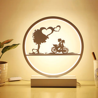 Stylish Romantic Silhouette Circle Beside Table Lamp Zawala Image - 1