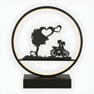 Stylish Romantic Silhouette Circle Beside Table Lamp Zawala Image - 11